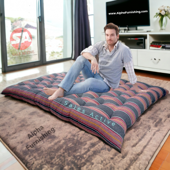 Sale Active 6 x 4 Feet Double Bed White Cotton Filled Foldable Mattress/Gadda Soft and Light Weight  Multi Colour (48 x 72 Inch)